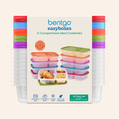 Bentgo Easyboxes 3-Compartment Food Containers 20-Piece Set